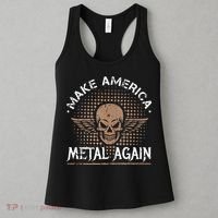 Make America Metal Again Skull Rock And Roll Heavy Music Women's Tank Top thumb 3