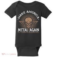 Make America Metal Again Skull Rock And Roll Heavy Music Baby Bodysuit thumb 0