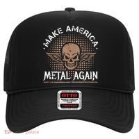 Make America Metal Again Skull Rock And Roll Heavy Music Hat thumb 0