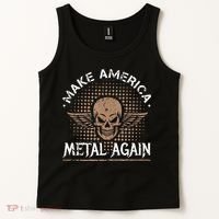 Make America Metal Again Skull Rock And Roll Heavy Music Tank Top thumb 2
