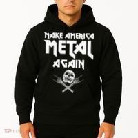 Make America Metal Again Skull Rock And Roll Heavy Music Hoodie thumb 2