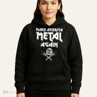 Make America Metal Again Skull Rock And Roll Heavy Music Hoodie thumb 5