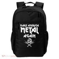 Make America Metal Again Skull Rock And Roll Heavy Music Backpack thumb 0