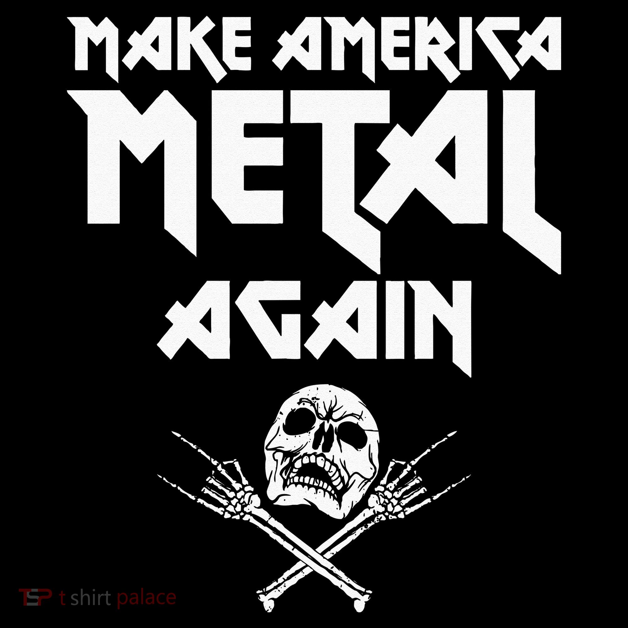 Make America Metal Again Skull Rock And Roll Heavy Music Women's Hoodie