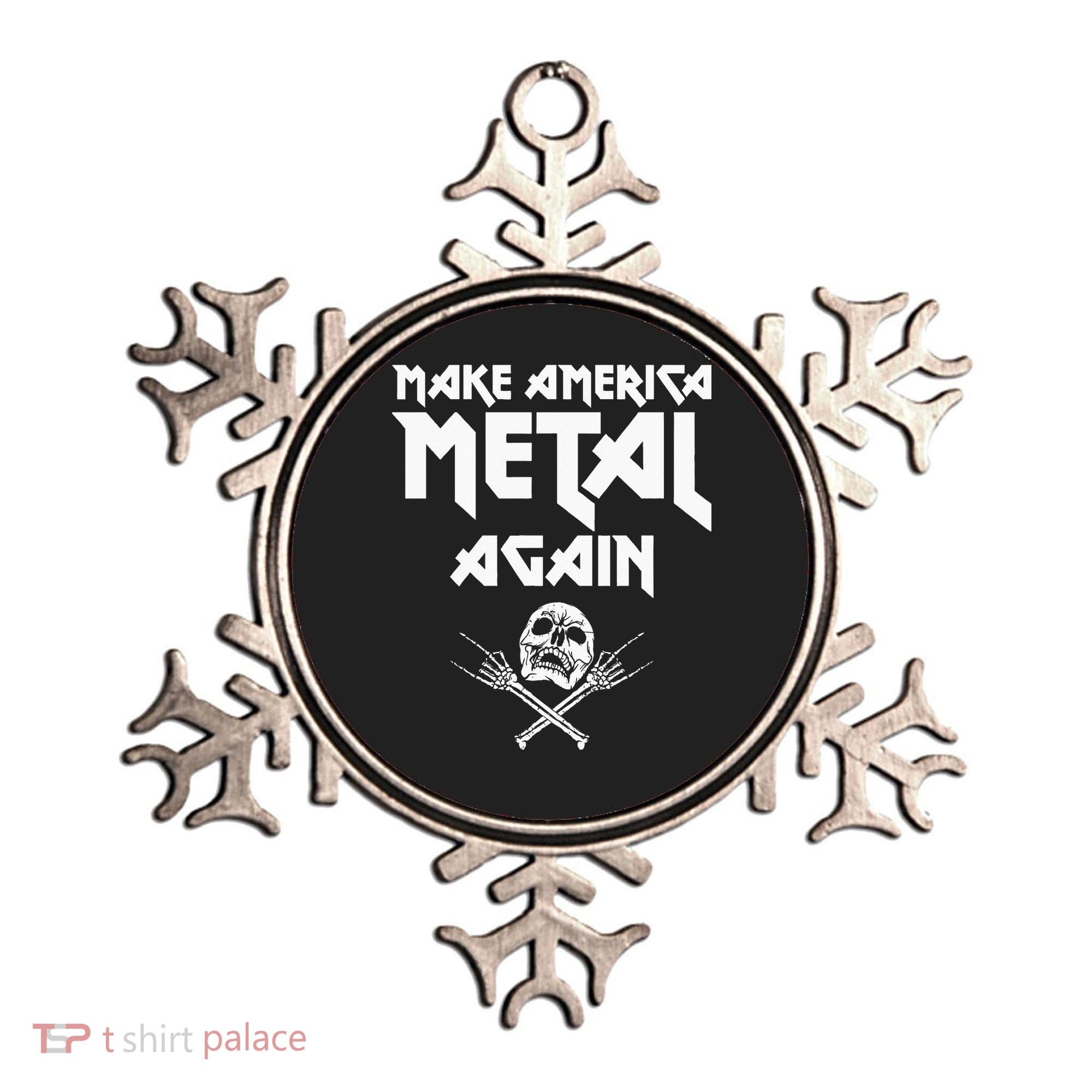 Make America Metal Again Skull Rock And Roll Heavy Music Ornament