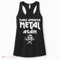 Make America Metal Again Skull Rock And Roll Heavy Music Women's Tank Top thumb 0