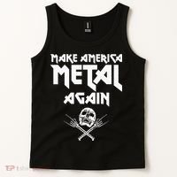Make America Metal Again Skull Rock And Roll Heavy Music Tank Top thumb 2