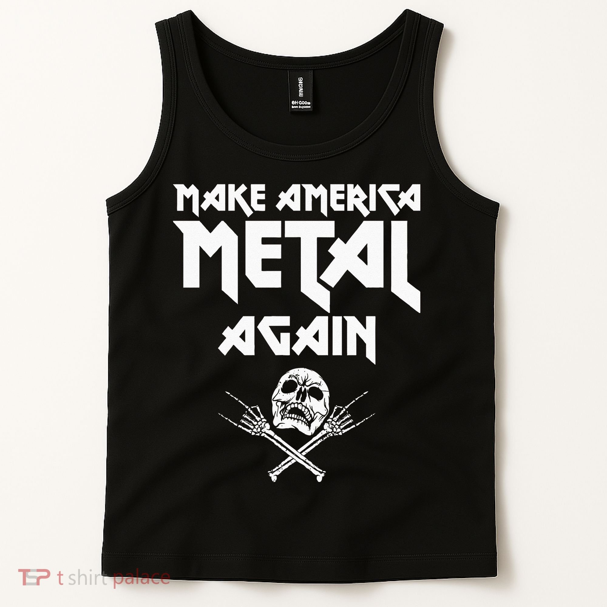 Make America Metal Again Skull Rock And Roll Heavy Music Tank Top