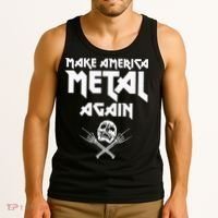 Make America Metal Again Skull Rock And Roll Heavy Music Tank Top thumb 3