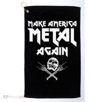 Make America Metal Again Skull Rock And Roll Heavy Music Golf Towel thumb 0