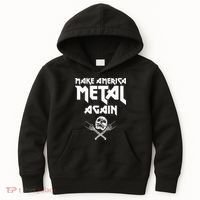 Make America Metal Again Skull Rock And Roll Heavy Music Kids Hoodie thumb 0