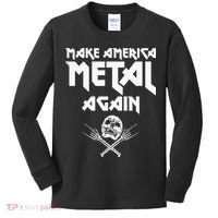 Make America Metal Again Skull Rock And Roll Heavy Music Kids Long Sleeve Shirt thumb 0