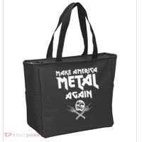 Make America Metal Again Skull Rock And Roll Heavy Music Tote Bag thumb 2