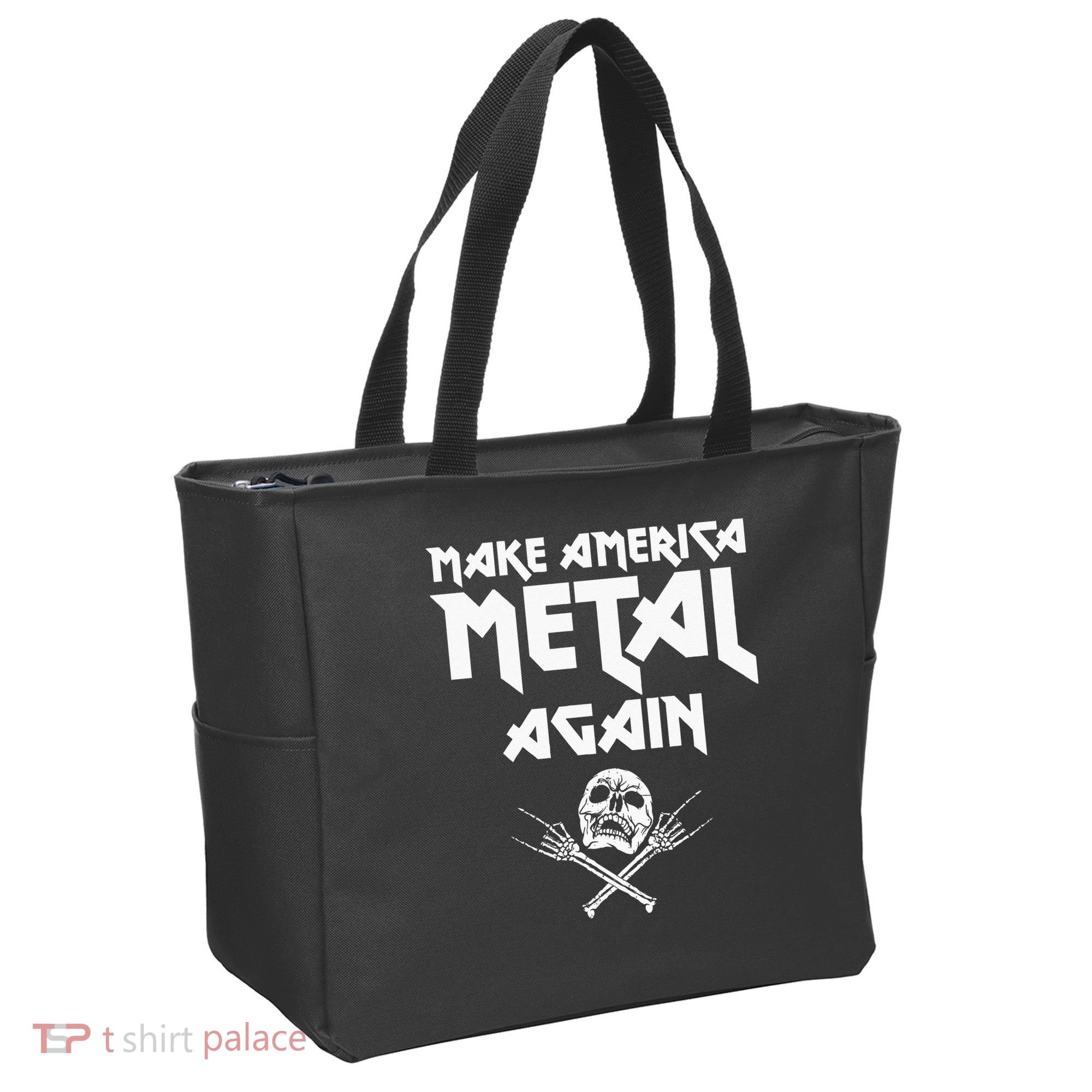 Make America Metal Again Skull Rock And Roll Heavy Music Tote Bag