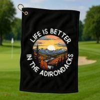 Moose Adirondack Mountains Life Is Better In The Adirondacks Golf Towel thumb 1