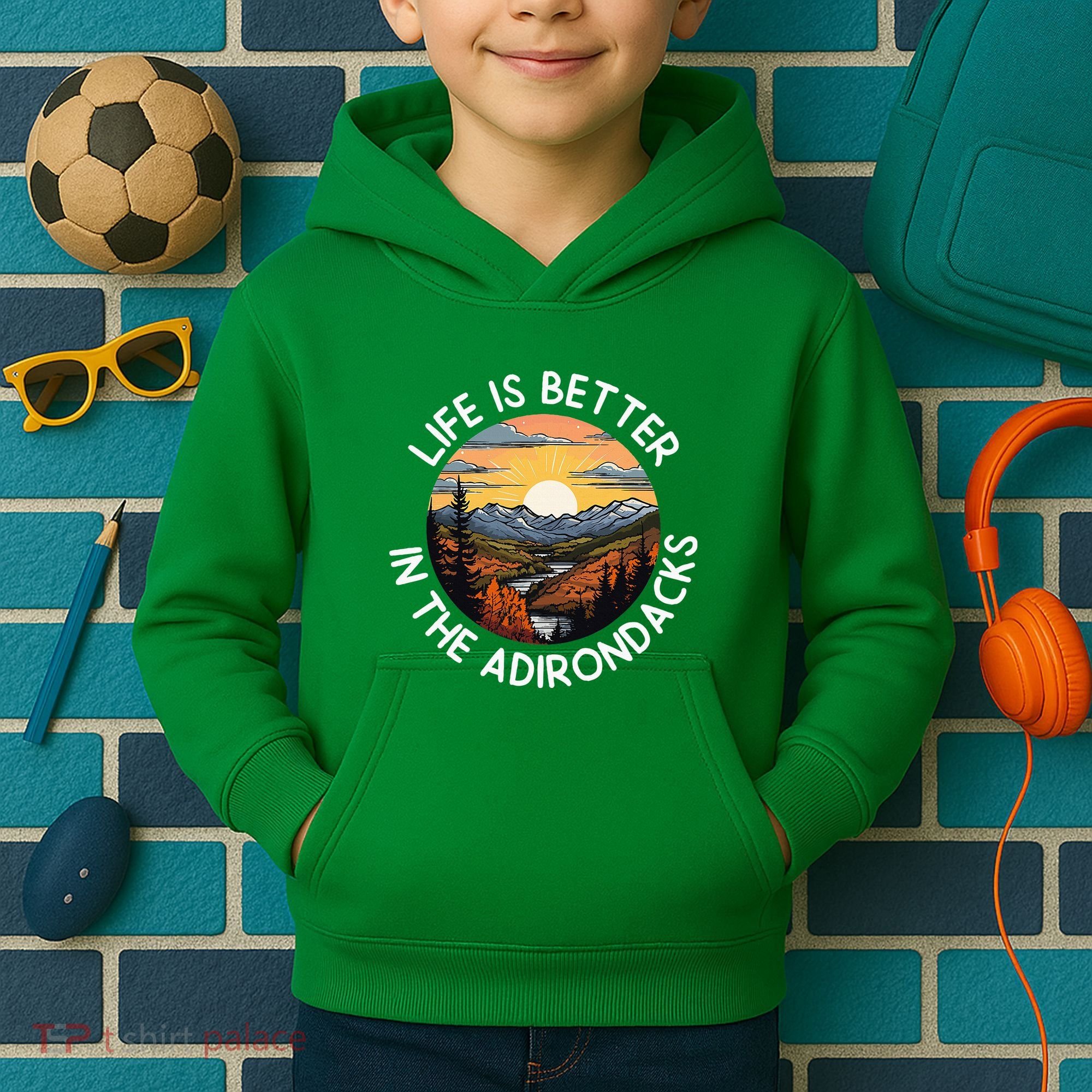 Moose Adirondack Mountains Life Is Better In The Adirondacks Kids Hoodie