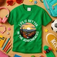 Moose Adirondack Mountains Life Is Better In The Adirondacks Kids T-Shirt thumb 3