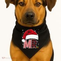 Mr And Mrs Claus Couples Matching Christmas Pajamas Santa USA-Made Doggie Bandana thumb 1