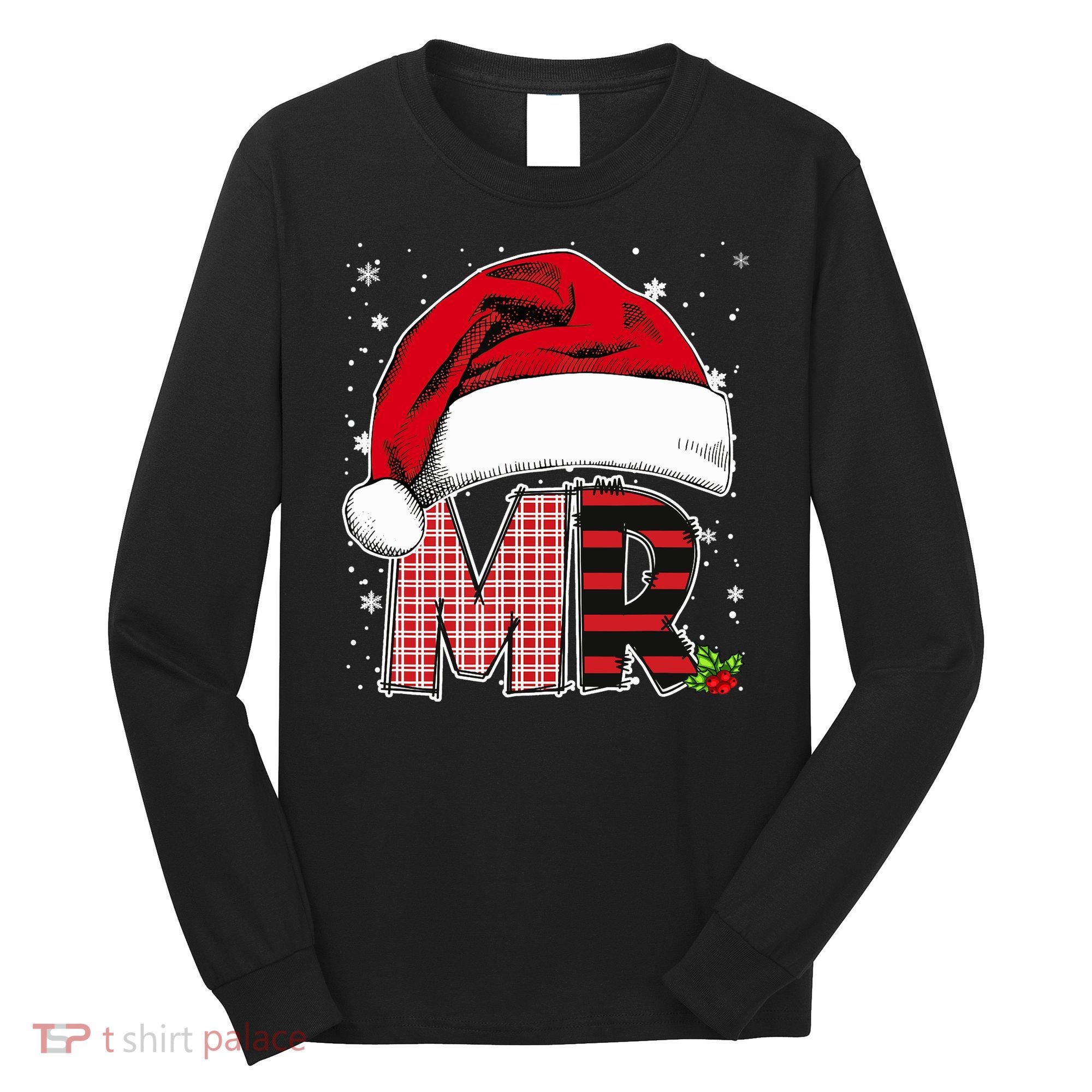 Mr And Mrs Claus Couples Matching Christmas Pajamas Santa Long Sleeve Shirt