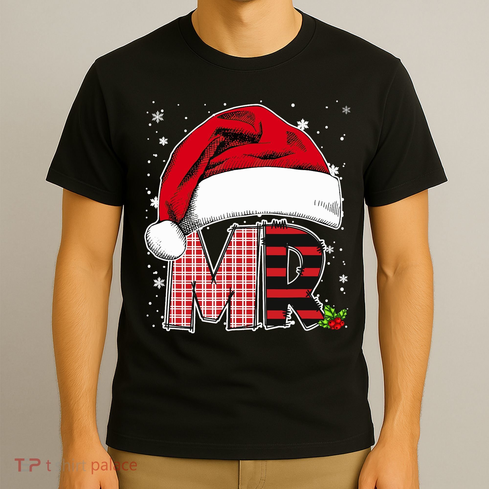 Mr And Mrs Claus Couples Matching Christmas Pajamas Santa T-Shirt