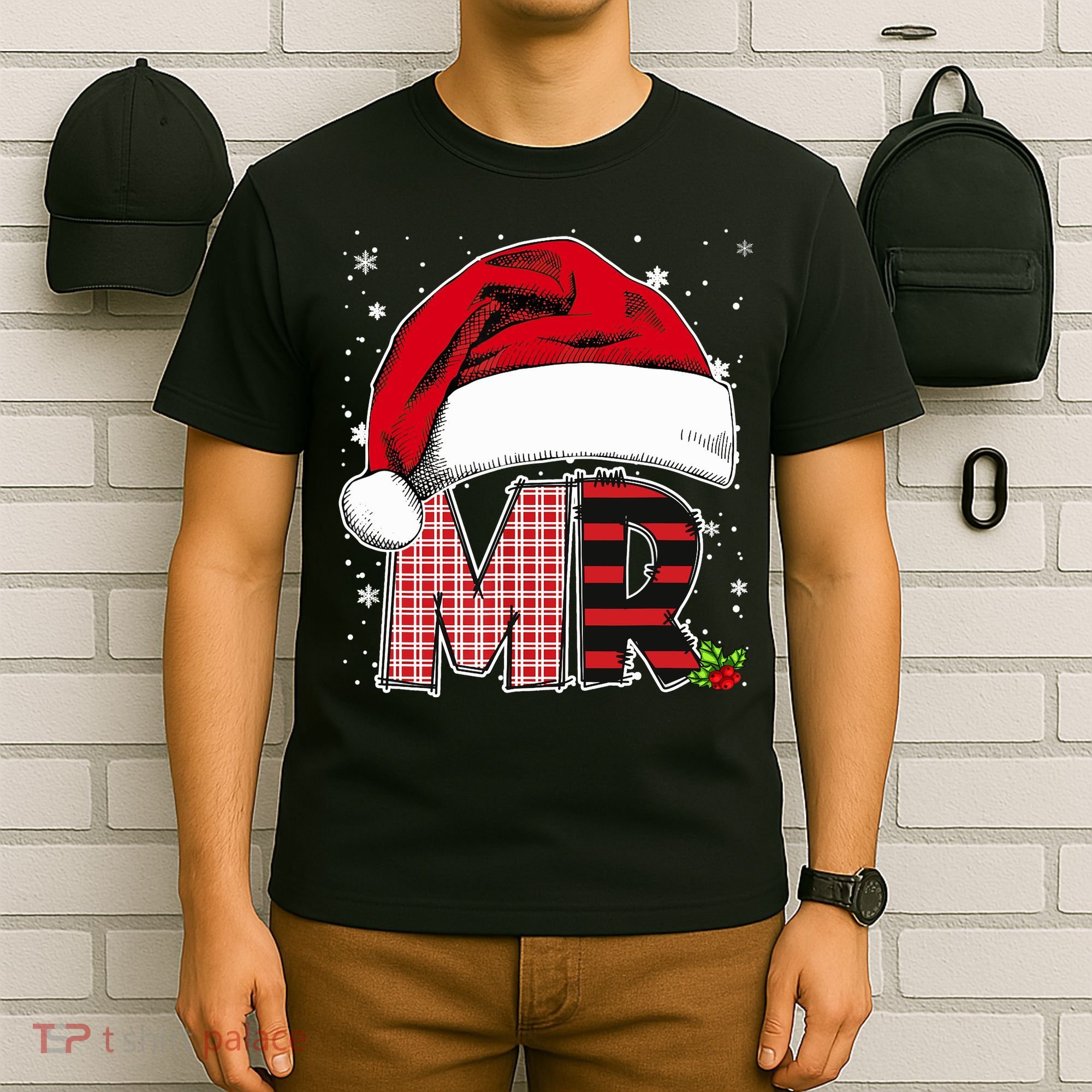 Mr And Mrs Claus Couples Matching Christmas Pajamas Santa T-Shirt