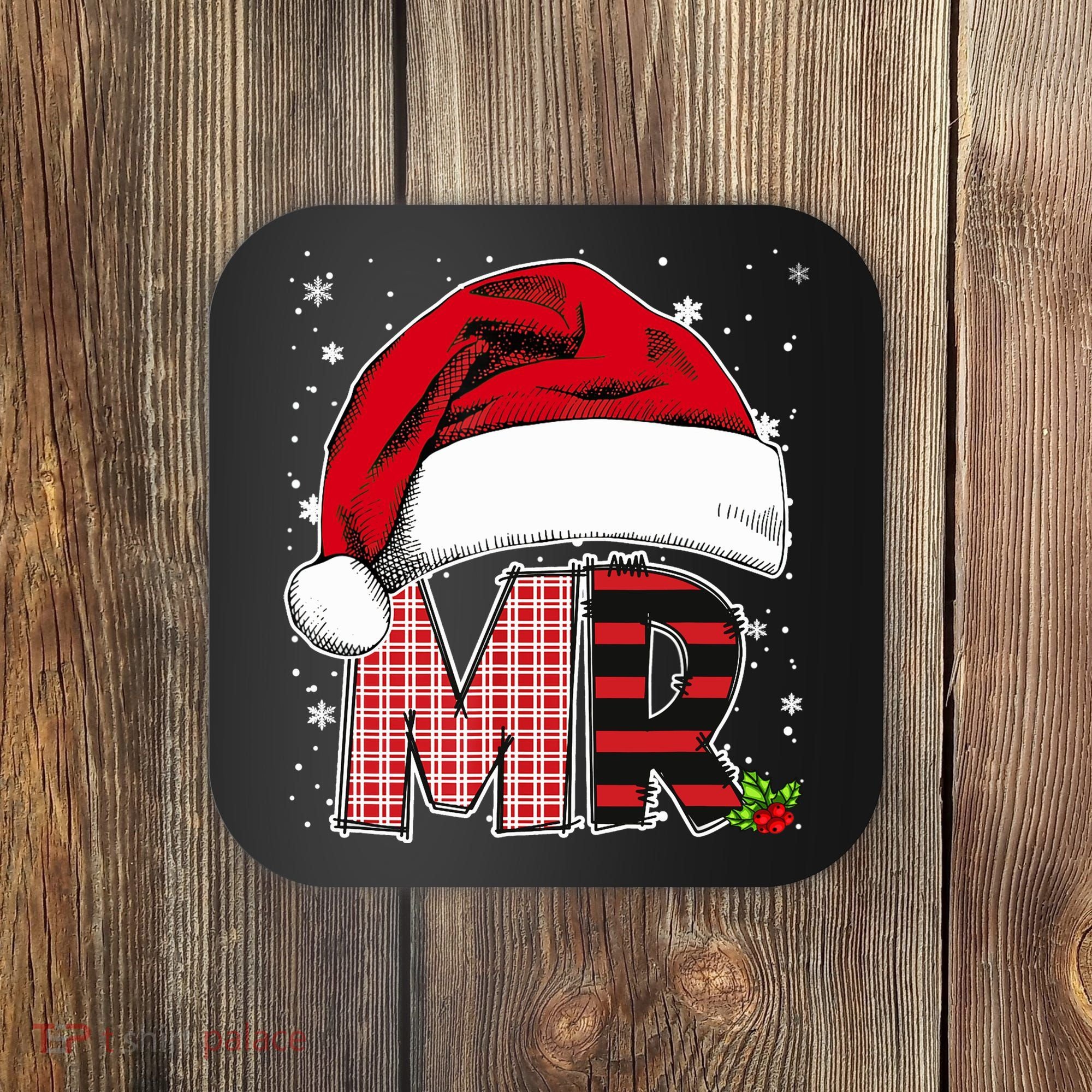 Mr And Mrs Claus Couples Matching Christmas Pajamas Santa Coaster
