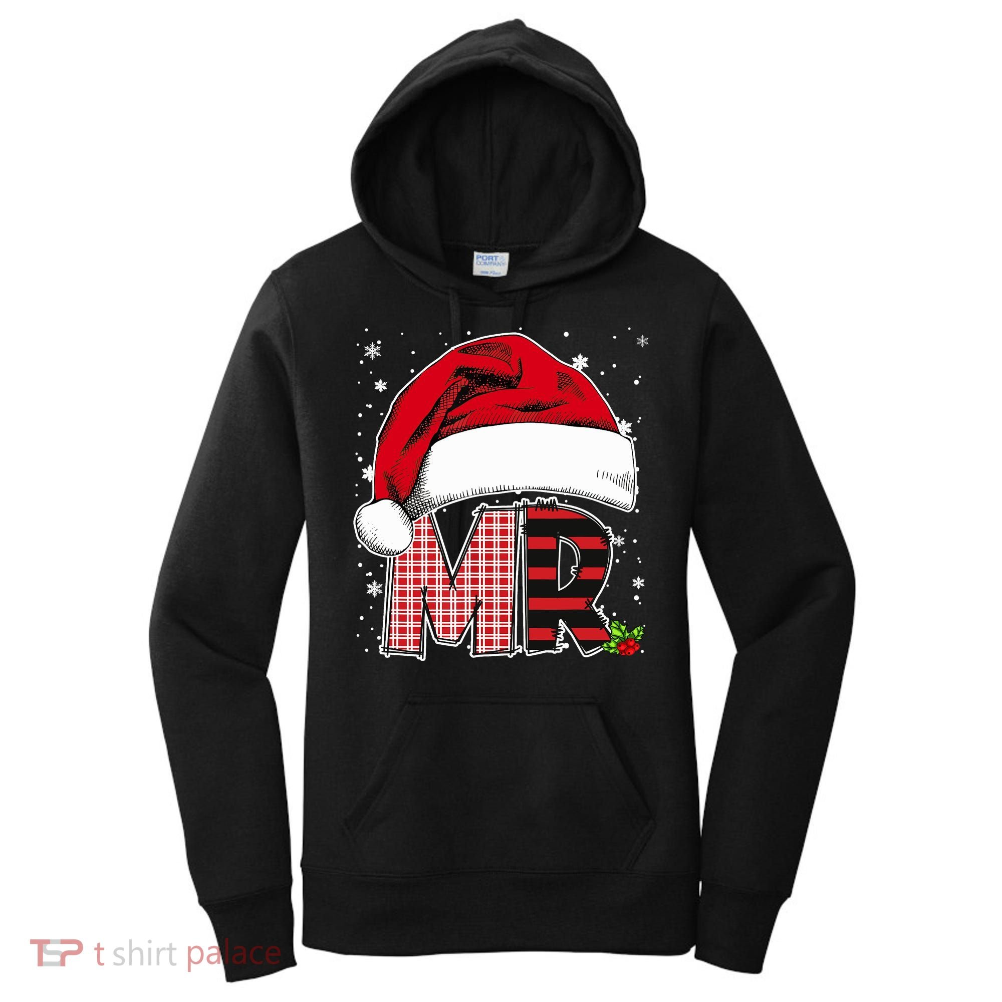 Mr And Mrs Claus Couples Matching Christmas Pajamas Santa Women's Hoodie