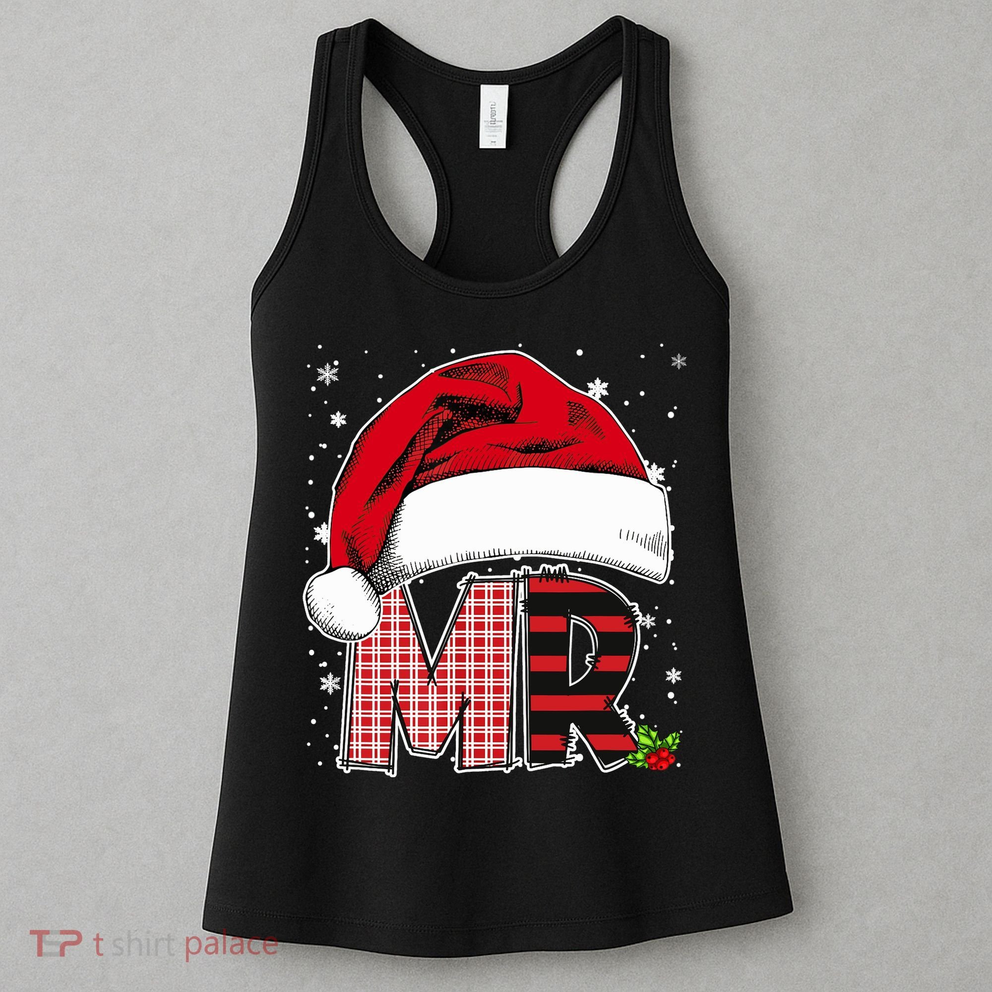 Mr And Mrs Claus Couples Matching Christmas Pajamas Santa Women's Tank Top