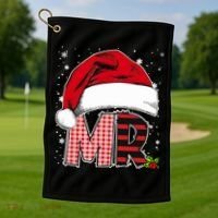 Mr And Mrs Claus Couples Matching Christmas Pajamas Santa Golf Towel thumb 1