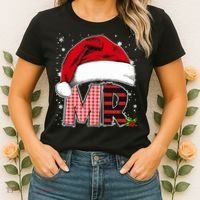 Mr And Mrs Claus Couples Matching Christmas Pajamas Santa Women's T-Shirt thumb 2