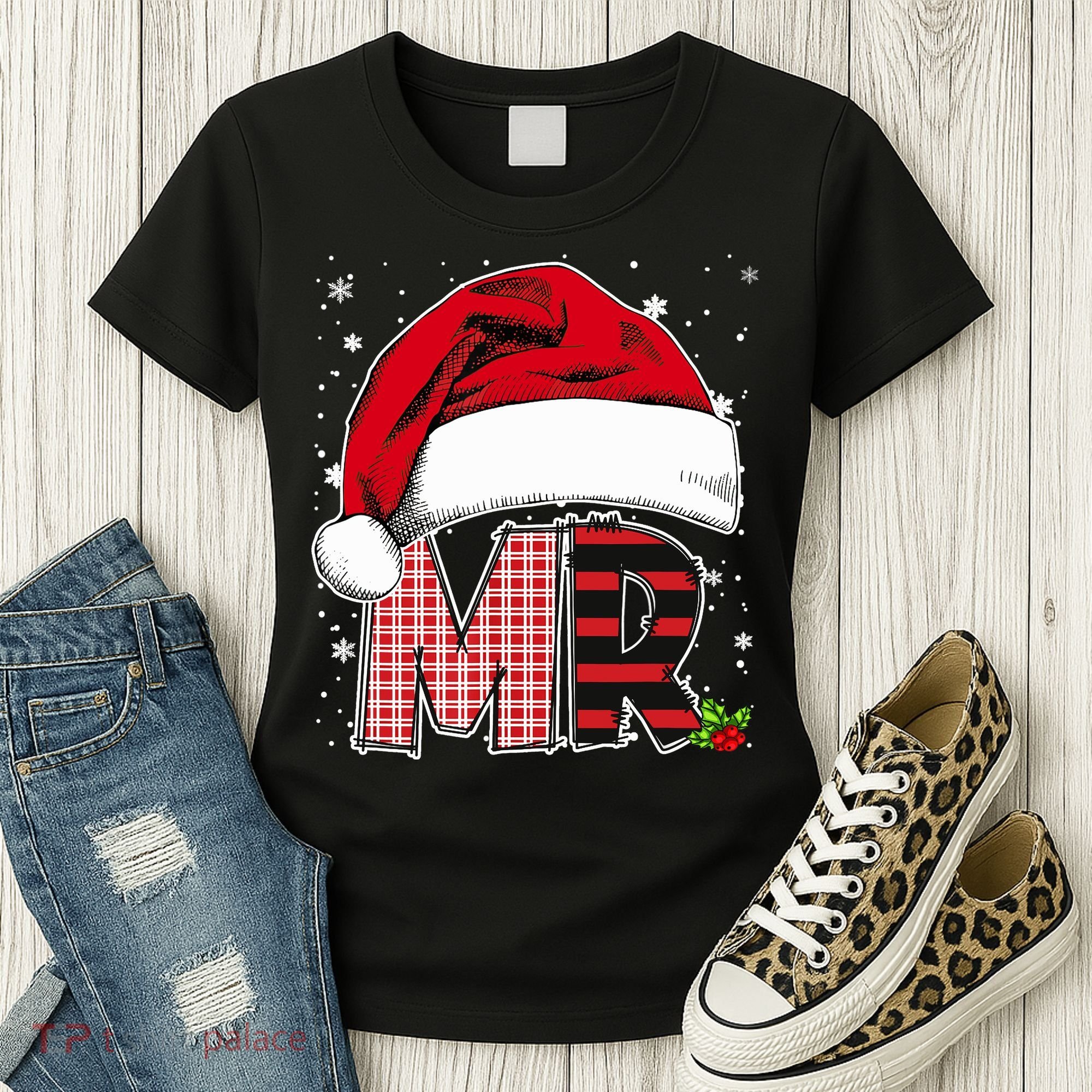 Mr And Mrs Claus Couples Matching Christmas Pajamas Santa Women's T-Shirt