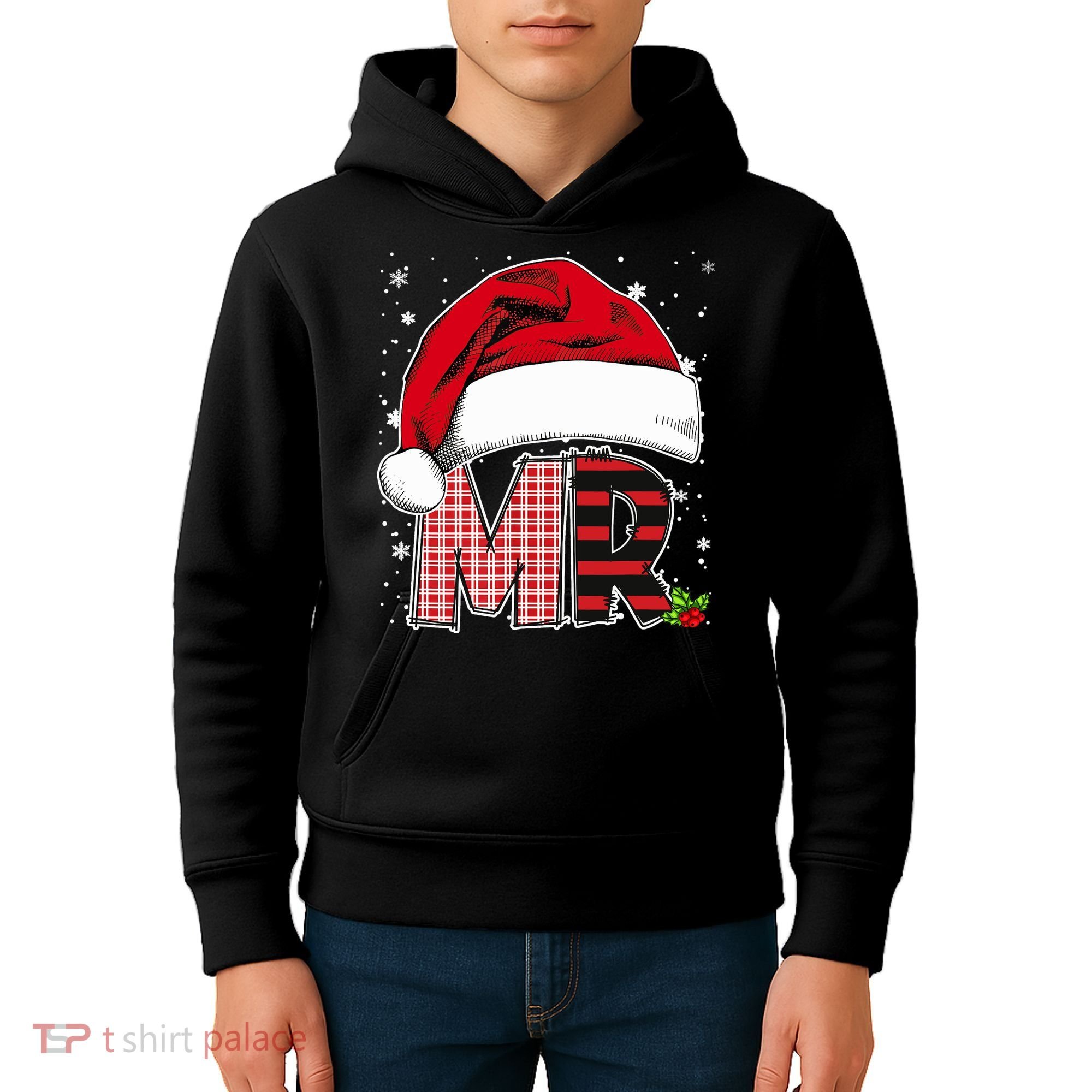 Mr And Mrs Claus Couples Matching Christmas Pajamas Santa Kids Hoodie