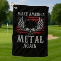 Make America Metal Again Heavy Metal Rock Golf Towel thumb 1