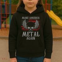 Make America Metal Again Heavy Metal Rock Kids Hoodie thumb 3