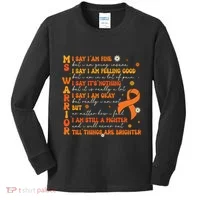 Ms Awareness Multiple Sclerosis Awareness Kids Long Sleeve Shirt thumb 0