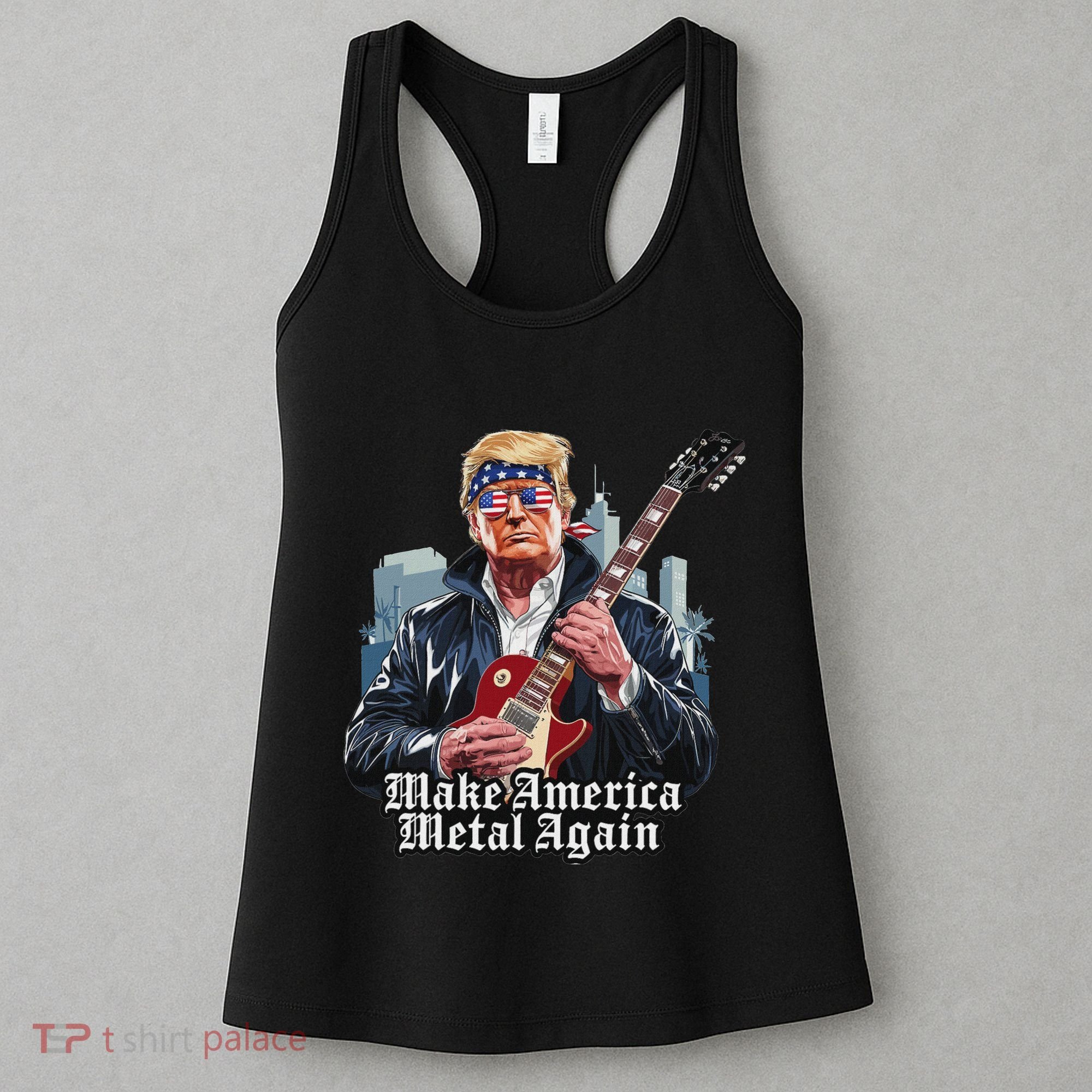 Make America Metal Again Trump Rock Heavy Music Thrash Women's Tank Top
