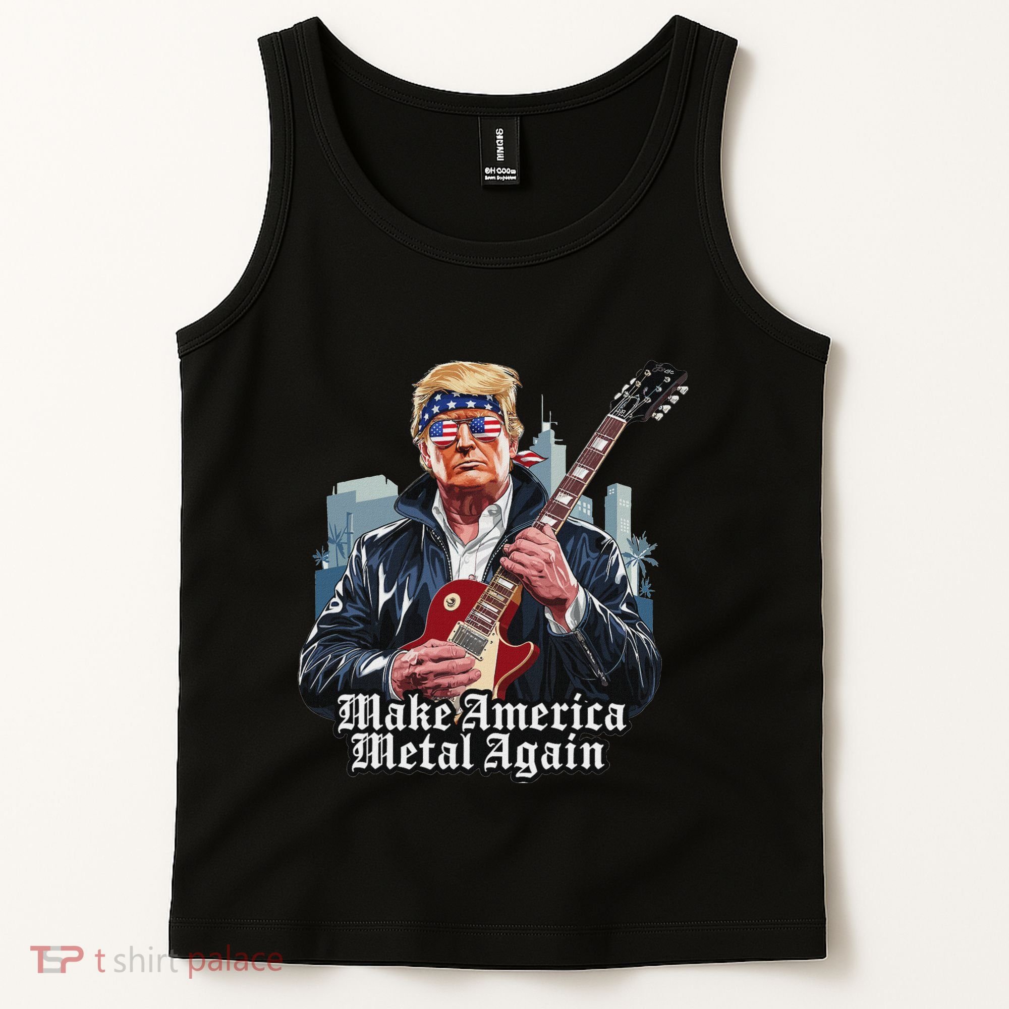 Make America Metal Again Trump Rock Heavy Music Thrash Tank Top