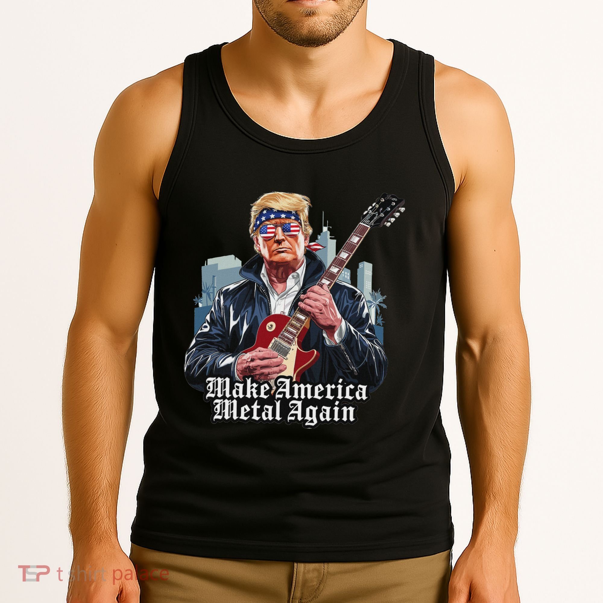 Make America Metal Again Trump Rock Heavy Music Thrash Tank Top