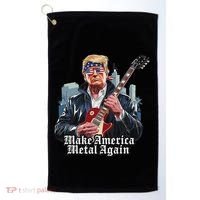 Make America Metal Again Trump Rock Heavy Music Thrash Golf Towel thumb 0