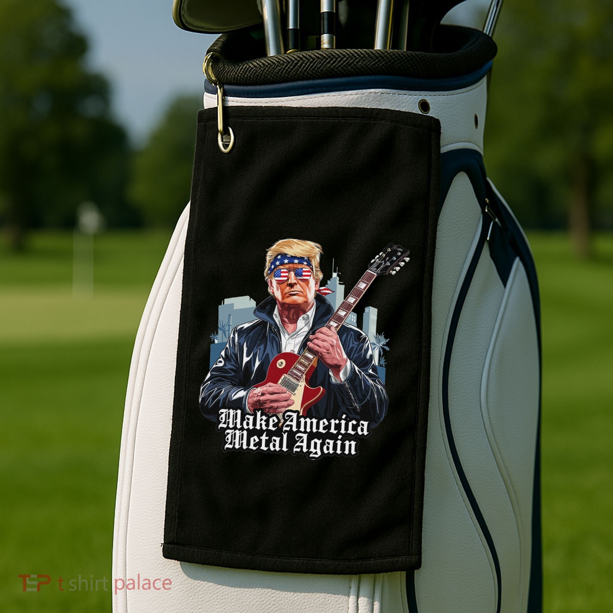 Make America Metal Again Trump Rock Heavy Music Thrash Golf Towel