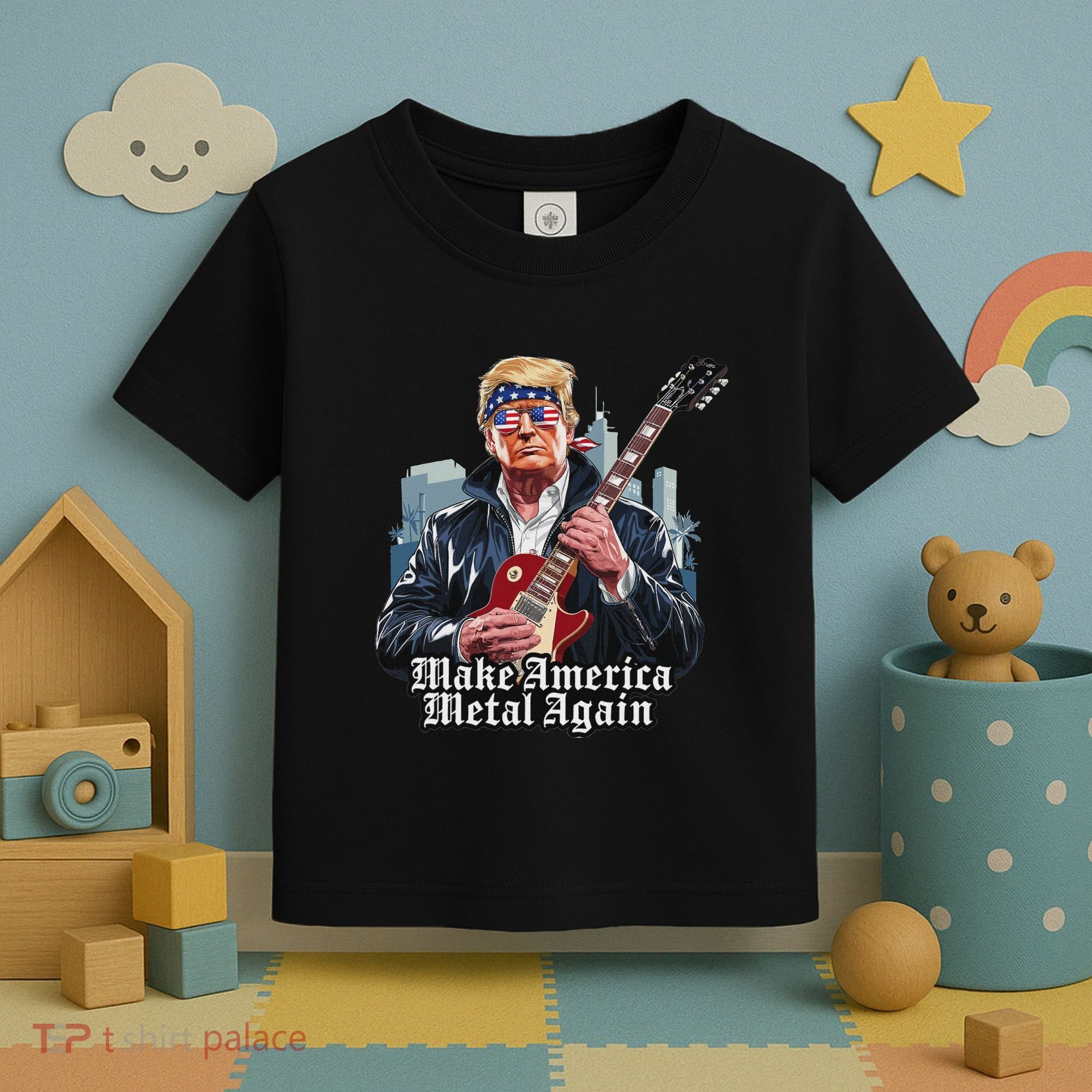 Make America Metal Again Trump Rock Heavy Music Thrash Toddler T-Shirt