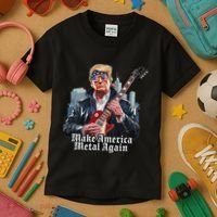 Make America Metal Again Trump Rock Heavy Music Thrash Kids T-Shirt thumb 3