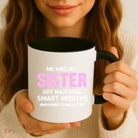 Me And My Sister Got Matching Smart Mouths Funny Sisters Coffee Mug thumb 3