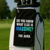 Massive Aura Meme Funny Gen Z Slang Gaming Meme Aura Golf Towel thumb 2