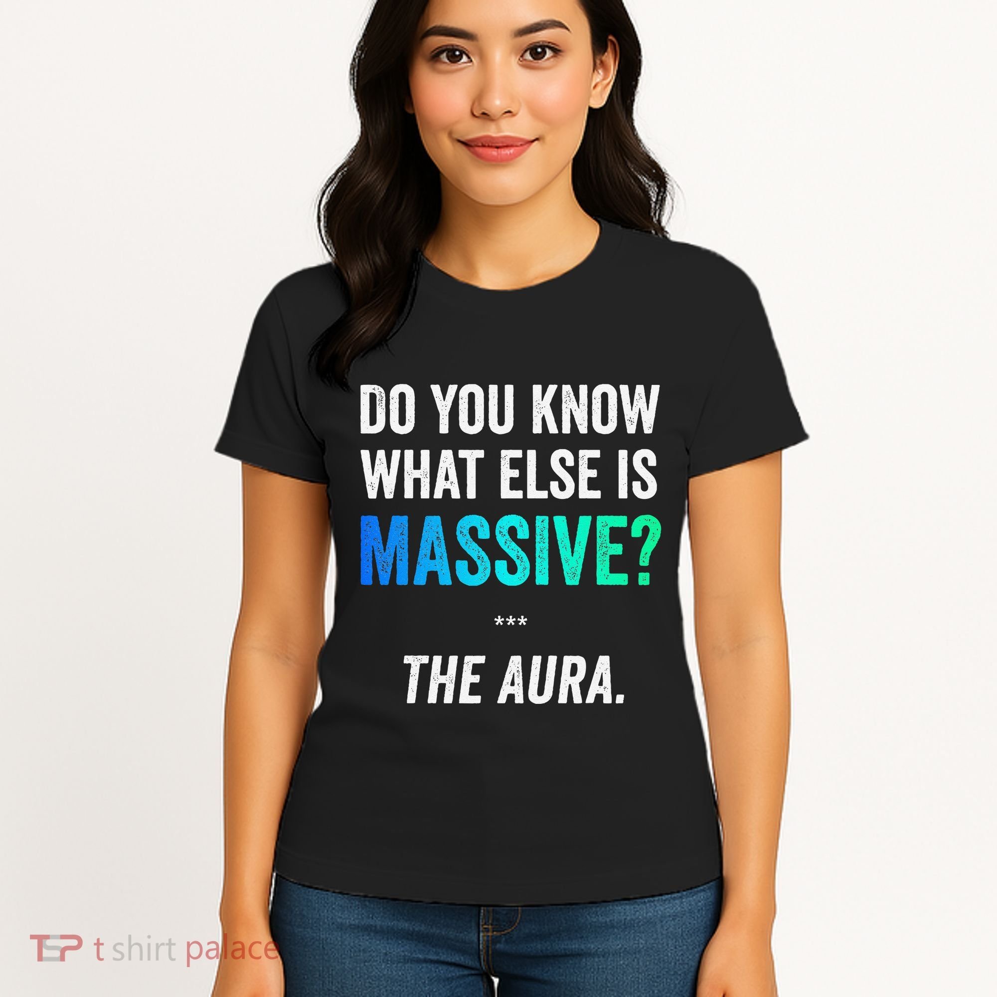 Massive Aura Meme Funny Gen Z Slang Gaming Meme Aura Women's T-Shirt