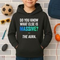Massive Aura Meme Funny Gen Z Slang Gaming Meme Aura Kids Hoodie thumb 2