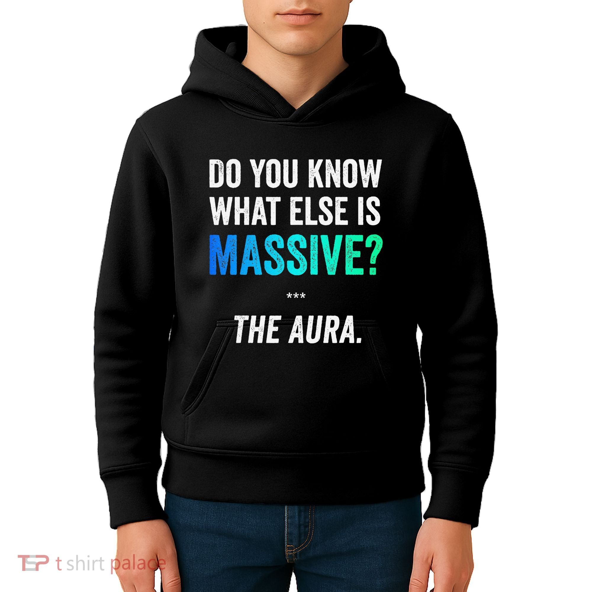 Massive Aura Meme Funny Gen Z Slang Gaming Meme Aura Kids Hoodie
