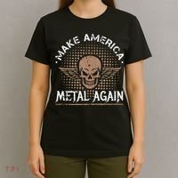 Make America Metal Again Skull Rock And Roll Heavy Music T-Shirt thumb 4