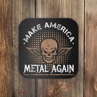 Make America Metal Again Skull Rock And Roll Heavy Music Coaster thumb 0