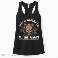 Make America Metal Again Skull Rock And Roll Heavy Music Women's Tank Top thumb 0